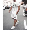 Survêtements pour hommes Lion K Crown Stripe Print Survêtement Ensemble Mode T-shirt Shorts Vêtements D'été Streetwear Sportswear 2 Pièce Pour Hommes