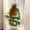 Women's Sweaters DUOFAN Orange Sweater Women 2022 Japanese Loose Outer Wear Hedging Green Thick Midlength Hedging Ladies Oversized Sweater Woman J230718