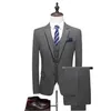 Pak mannen Klassieke 3 Stuks Plus Size S-6XL Luxe Trouwjurk Pakken Mannelijke Slim Fit Heren Smoking Blazers245R