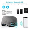 Massager Eye Bezprzewodowy maska ​​słuchawkowa Bluetooth Zestaw słuchawkowy Sleep Stereo Zestaw słuchawkowy subwoofer opaski z opaską Bluetooth 5.0 Montowany w głowie oko oka na głowę 230718