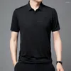 Men's Polos Business Casual Polo-Shirt Korean Fashion Design Sense Short Sleeve Young And Middle-Aged Men Summer Classic Tops W5606