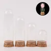 Vasen Mini Glas Blumen Display Cloche Bell Jar Dome Unsterbliche Konservierung Holzsockel Ewige Abdeckung Home Decor