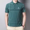 Polo Masculino Hazzys Summer Golf Manga Curta Golf Masculino Juventude Masculino Casual Milk Seda Meia Manga T-shirt Roupas Masculinas Ice Silk Polo 230717