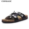 Tofflor Cosmagic 2022 New Summer Men Beach Cork Slippers Casual Double Buckle Cogs Outside Non-Slip Water Slides Shoe L230718