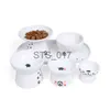 Mangiatoie per ciotole per cani Altre forniture per animali domestici Mangiatoia per cani in ceramica carina Ciotola per gatti alta Ciotola per cibo Acqua Riso Acqua per animali domestici Proteggi le vertebre cervicali del gatto Forniture per animali x0717 x0715