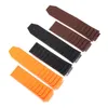 26mm x 19mm Convex Watchband Silicone Rubber Strap for HUB Replacement Watch Band Steel Buckle Belt Resin Wrist Bracelet Black226W