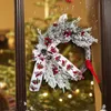 Decorative Flowers Artificial Xmas Wreath Hanging Tabletop Centerpieces Autumn Ornament Garland For Christmas Door Holiday Decoration