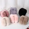 Kulak muffs yumuşak peluş kulaklıklar kış kulak ısıtıcı kadın erkekler moda düz renk katlanabilir kulak bayçı açık soğuk koruma kulak kapağı 230717