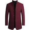 Męskie mieszanki wełniane jesienne zimowe męskie płaszcz wełniany bawełniany wełniany płaszcz o dużej wielkości swobodny długi płaszcz khaki trawe khaki 3xl HKD230718