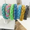 Pulseira 3 pçs/conjunto de geléia colorida de plástico com brilho budista pulseira para mulheres na moda trançada à mão presente 2023