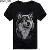 Binyuxd New Summer Brand Большой размер 3D Wolf Head футболка для футболки с коротким рукавом с коротки