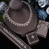 Halskette-Ohrringe-Set mit kubischem Zirkonia, vierteiliger, großer Luxusschmuck, geeignet für Damen-Hochzeitsaccessoires in Dubai, Saudi-Arabien