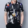 Polos Polos Abstract Wzór Unikalny temperament Polo-Shirt Summer Classic Middle Youth Men krótki rękaw Mężczyzna moda swobodne topy W5593