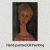Amedeo Modigliani Figure Toile Art À La Main Une Blonde Portant Des Boucles D'oreilles Peintures À L'huile pour Appartement Décor Moderne