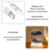 Lampes de table lampe à LED créative 3D peinture de sable mobile veilleuse USB dynamique sablier chevet pour décor de chambre lumières d'ambiance