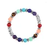 Charm Bracelets Fashion 7 Chakra Meditation Unisex Natural Stone Mala Yoga Bracelet Healing Frisado Homens Mulheres Presente