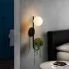 Wandlamp Nordic Creatieve Lampen Met Planken Moderne Macaron Kleurrijke Blaker Melkwitte Bal Plant Woondecoratie Lampara