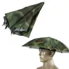 Portable Pluie Parapluie Chapeau Pliable En Plein Air Parasol Étanche Camping Pêche Golf Jardinage Chapeaux Camouflage Cap Beach Head de582