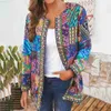 Women's Sweaters New Retro Ethnic Print Long-sleeved Coat Jacket Cardigan Women's Clothing Summer Autumn Ethnic Floral Print Outerwear Chic Top L230718