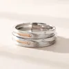 Cluster Rings Real Certified Sterling 925 Silver Couple For Lovers Men and Women Original Design Full Star Jewelry Gift