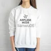 Sweats à capuche pour femmes Sweat-shirts Mode Avion Imprimé Nouvelle Arrivée Femmes Drôle À Manches Longues Casual Coton Tops Vacances Chemises J230718