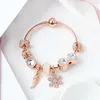 Ganzes 2019 neues Roségold-Lebensbaum-Pandor-Schmuck-Charm-Anhänger-Armband Roségold-verwobenes Liebesperlenarmband mit Logo243S