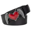 Neckband Wing Red Heart Alloy Buckle Fashion för kvinnor cowgirl upp White Belt Leisure Decoration PU 230718
