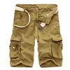 Мужские шорты Summer Cotton Cargo Fashion Multi Pocket Solid waist Lose Outdoor Mid Range нет ремня 230718