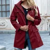 Giacche da donna Autunno Inverno Vita con cappuccio Tuta antipioggia Cerniera Impermeabile da donna Cappotto da alpinismo all'aperto Abbigliamento Donna Jaqueta