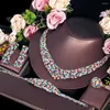 Naszyjnik Zestaw Cwwzircons Piękne wielokolorowe bling sześcienne cyrkonia Dubai dla kobiet sukienki na przyjęcie weselne Akcesoria T709