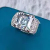 Cluster Rings Aggressive Men's Ring Stone 5.5 Square MmD Color FL Clarity One Diamond Size Gift