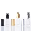 5ML 1 / 6Oz Long Slim Atomiseur de parfum Forme carrée Vide rechargeable Bouteilles de pulvérisation en verre transparent Pulvérisateurs de voyage Nwmdv