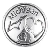 10pcllot 2017 Silver Michigan Snap Buttons 18 mm Charms Jewelry Snap dla srebrnej bransoletki Silver4253484