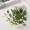 100pcs/lot人工植物パーティーおもちゃの小道具ユーカリシルクグリーン柳の葉の家の装飾クリスマスアウトドアウェディングパーティー偽植物のアレンジ2232