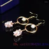 Orecchini pendenti con perle per le donne Charms Designer Real White 925 Silver Chinese Fashion Pietre preziose Pietre preziose Regali naturali Gioielli di lusso