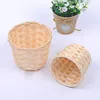 Ensembles de vaisselle 5 pièces panier de rangement pain jouets pour enfants conteneur de fruits bambou tissé Snack tissage enfants cintre