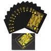 야외 게임 활동 블랙 골드 재생 카드 포커 게임 데크 블루 실버 포커 슈트 플라스틱 마법의 방수 데크 마법 마법의 물 선물 컬렉션 230717