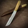 Specialerbjudande C7149 utomhusöverlevnad Rak kniven Damascus Steel Tanto Point Blade Camel Bone Handle Fixed Blade Knives With Leather Sheath