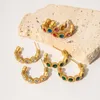 Boucles d'oreilles créoles Uworld étanche 18K plaqué or cubique zircone acier inoxydable mode fonte bijoux pour femmes cadeau de base