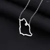 Pendant Necklaces Fashion Saudi Arabia Map Necklace For Women Girls Gold Silver Color Charm Stainless Steel Maps Jewelry