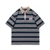 Männer Polos T-shirt Sommer Klassische Mode Vintage Gestreiften Körper Blume Logo Baumwolle Casual Revers Kurzarm Polo Shirt 2023