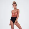 Domowe odzież kąpielowa 2023 Aitonoble Women Bikini One Piece Beach odzież z wyjmowaną wyściółką