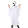 Theme Costume Kids Child Boys Spooky Scary White Ghost Costumes Robe Hood Spirit Halloween Purim Party Carnival Role Play Cosplay 2529