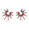 Boucles D'oreilles Ztech Grand Pour Les Femmes Brillant Coloré Cristal Imitation Perle Designer Bijoux Classique Déclaration Accessoires En Gros