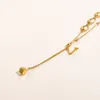 Halsband designer smycken halsband kedjor länk smycken brev hänge blommor choker kvinnor rostfritt stål valentins dag tillbehör