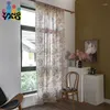 Curtain Boho Cotton Linen Tassel Window Curtains Farmhouse Floral Panels Semi Blackout Country Style For Living Bedroom TJ7072-2