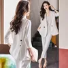 Kvinnors tvådelar Pants High End Suit Jacket Set For Women Clothing Spring and Summer 2023 High-End Style Professional Casual