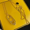 Дизайнерские подвесные ожерелья Женская писем Цепочка Золотые дамы