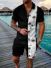 Survêtements pour hommes Hommes Hawaiian Survêtement Set Polo Shirt Summer Beach Tenues Cocotier surdimensionné 2 pièces Costume à manches courtes Casual Man Jogging 230717