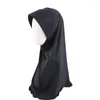 Sciarpe Visiera musulmana Turbante Donna Viso Velo Hijab Cofano Sciarpa Turbanti Testa per Hijab all'aperto da donna Foulard tinta unita Islamico